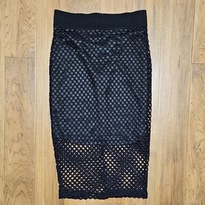 F21 Black Fishnet Pencil Skirt